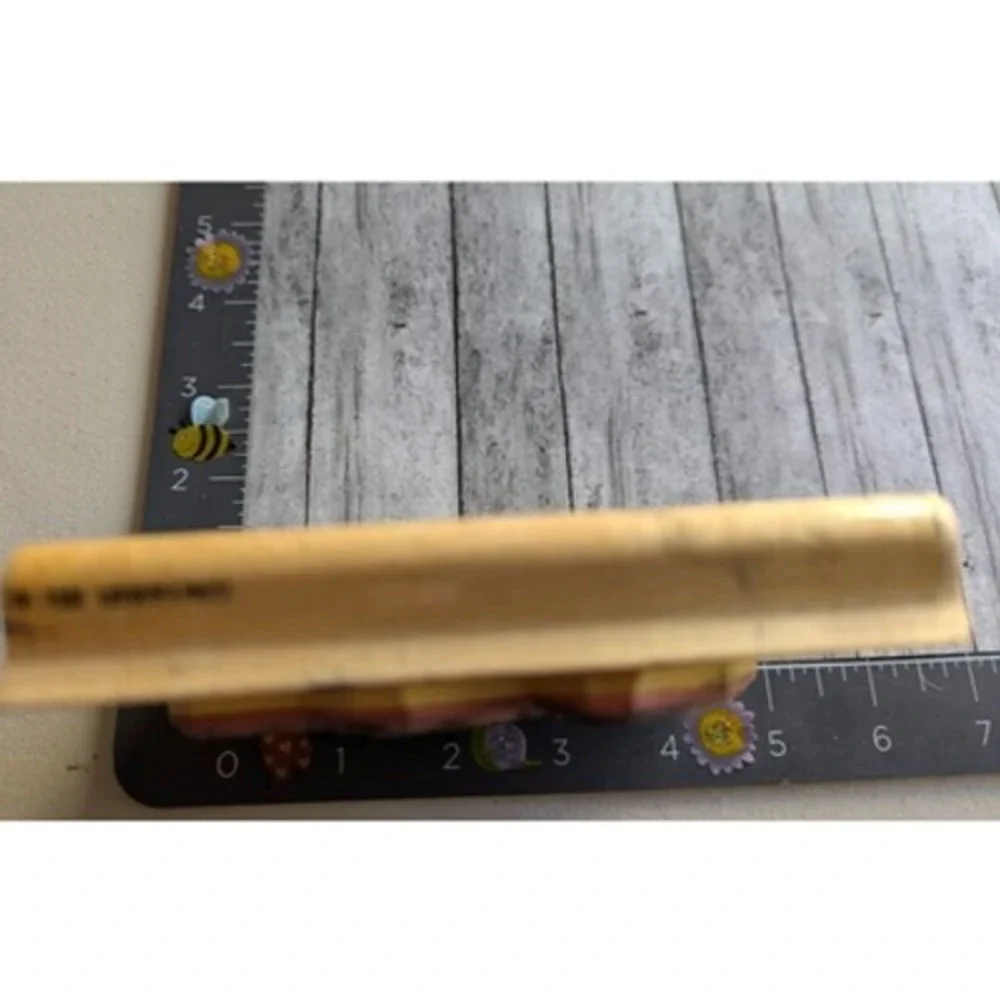 Dots Lenny Lamb Stitch Large Rubber Stamp Wood #B5